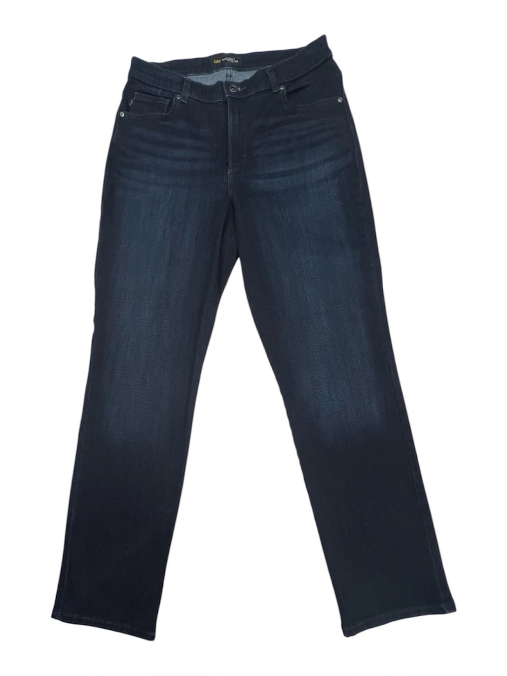 Lee Regular Fit Straight Leg Mid Rise Women's size 4 Dark Wash Blue Denim Jeans